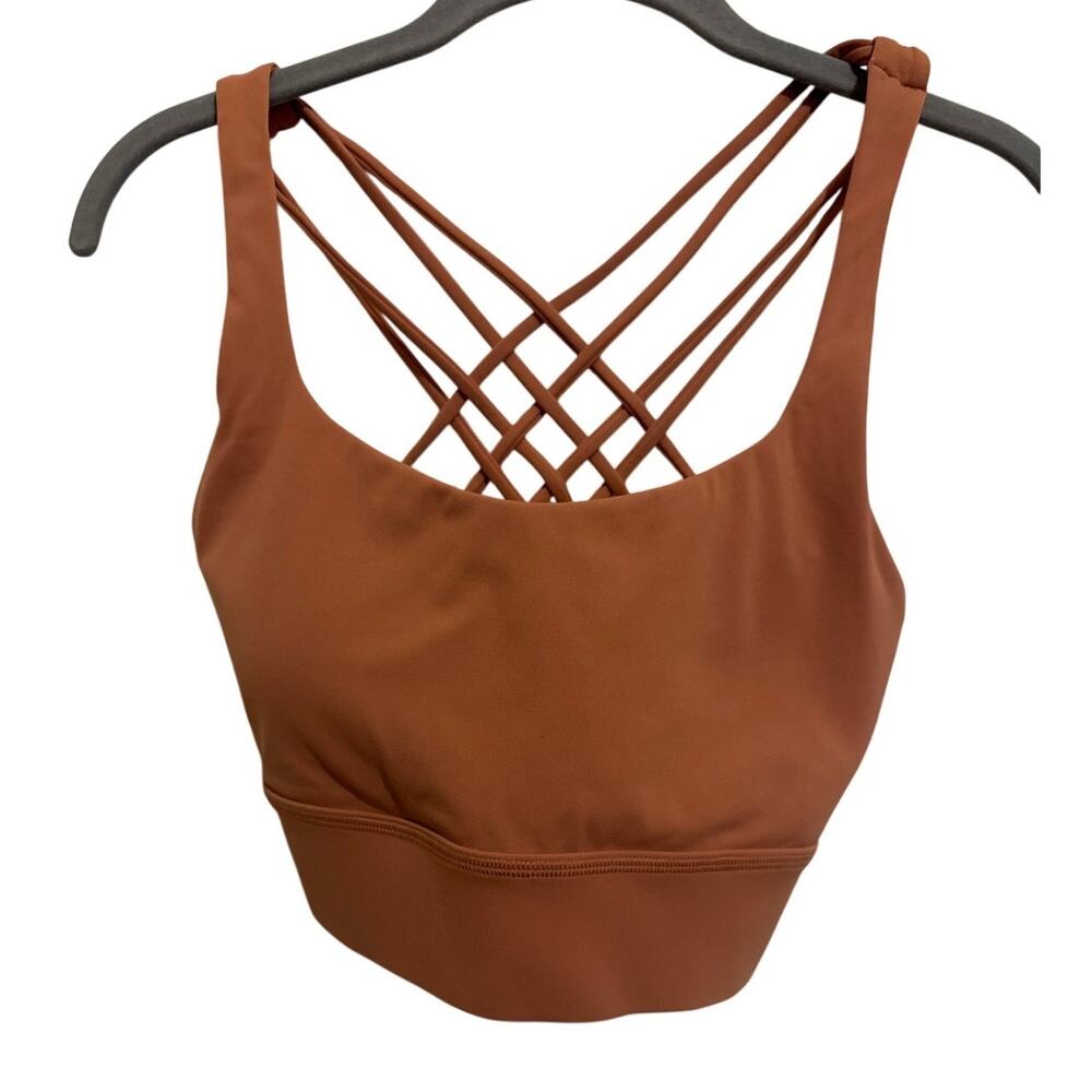 KFT Everyday‎ Bra Terracotta Criss Cross Back Romovable Pads Yoga Gym Size L